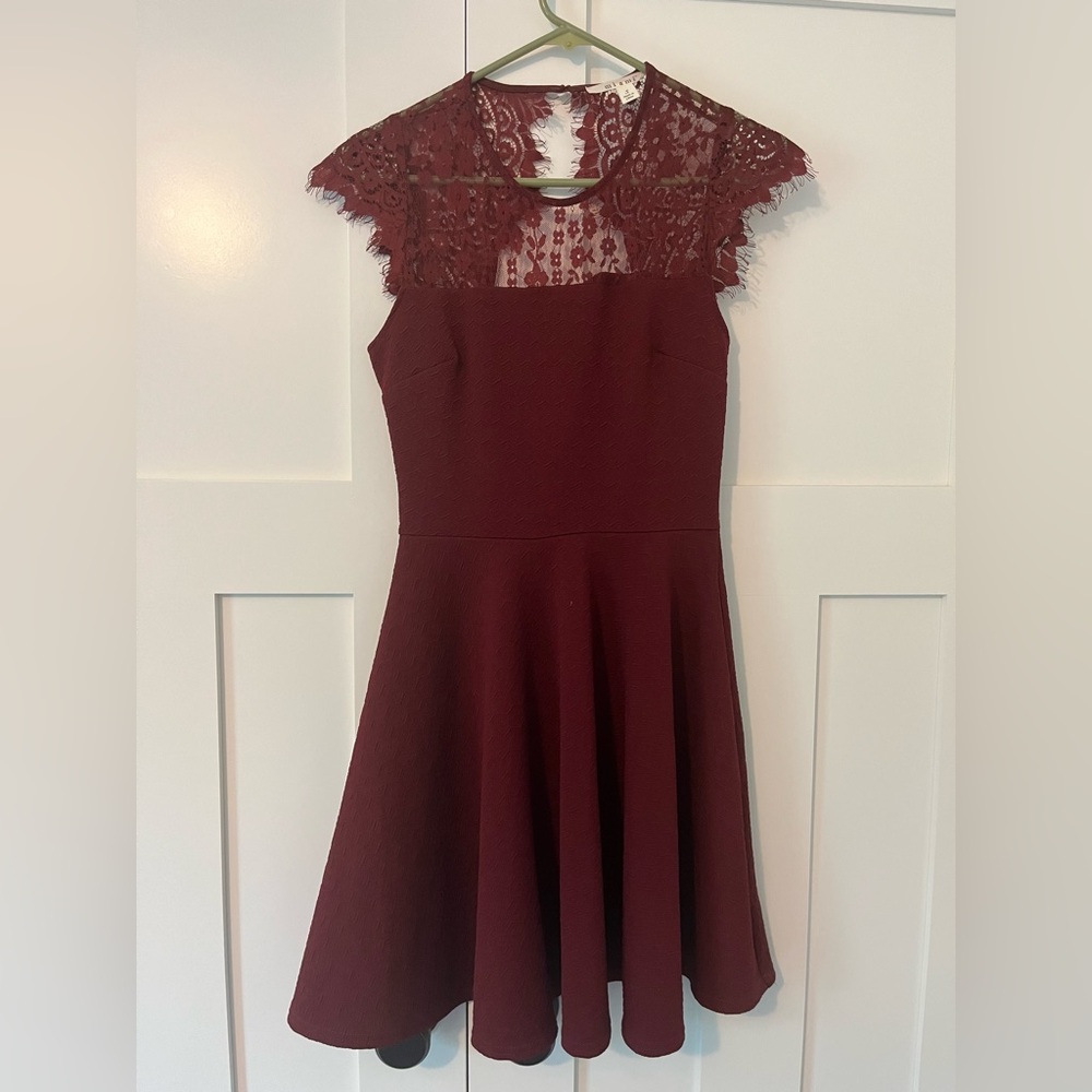 Burgundy Lace Dress